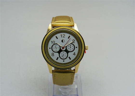 Στρογγυλό bezel σιλικόνης ρολόι δέρματος wristband με τα φωτεινά χέρια